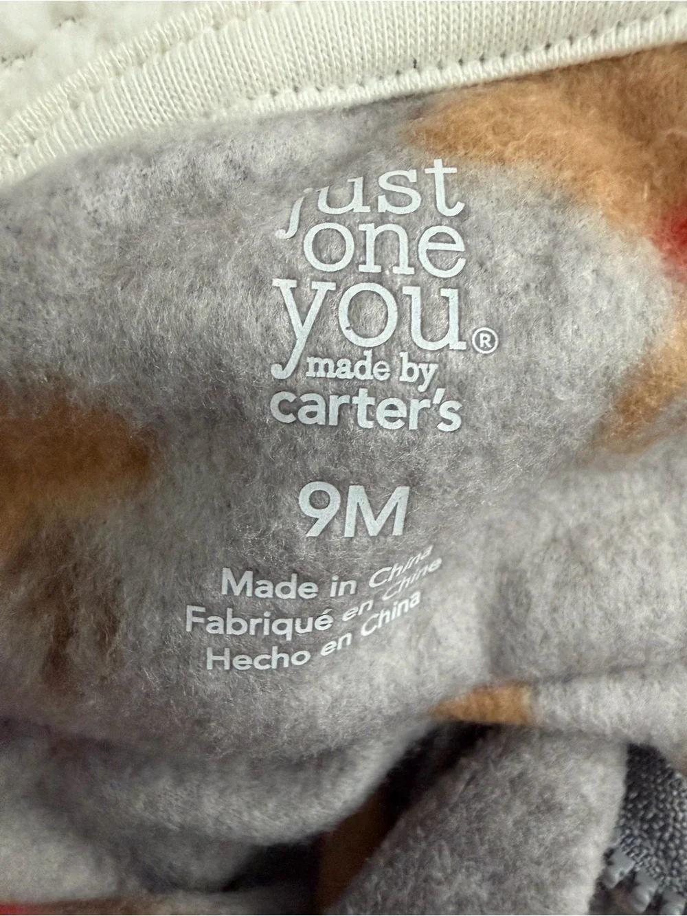Just One You By Carter's Gray Moose-Print Fleece Footie One-Piece